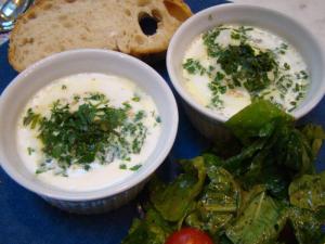 coddled eggs with foie gras dinner