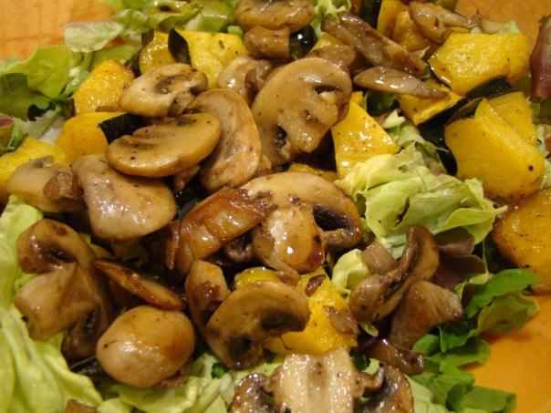 squash-mushroom salad