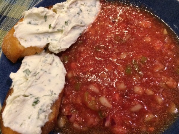 gazpacho and toasts